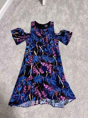 NWOT Anthropologie Maeve Elia Cold Shoulder Tropical Dress, Size 14